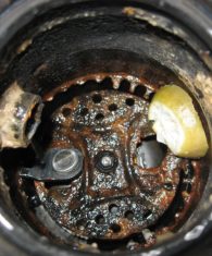 Corroded Garbage Disposal From Above