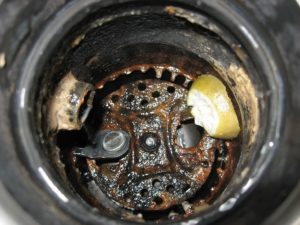 Corroded Garbage Disposal From Above